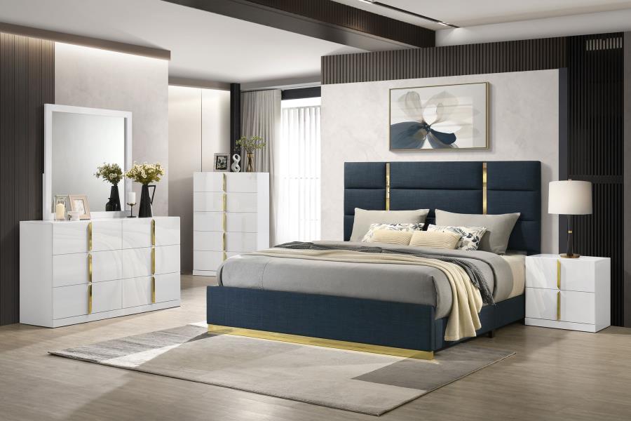 Ines 6-drawer Bedroom Dresser Cabinet White High Gloss - 223093