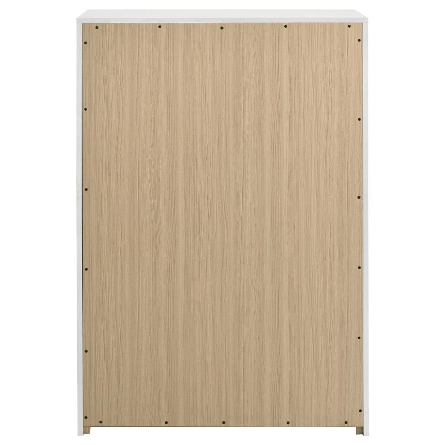 Ines 5-drawer Bedroom Chest of Drawers White High Gloss - 223095
