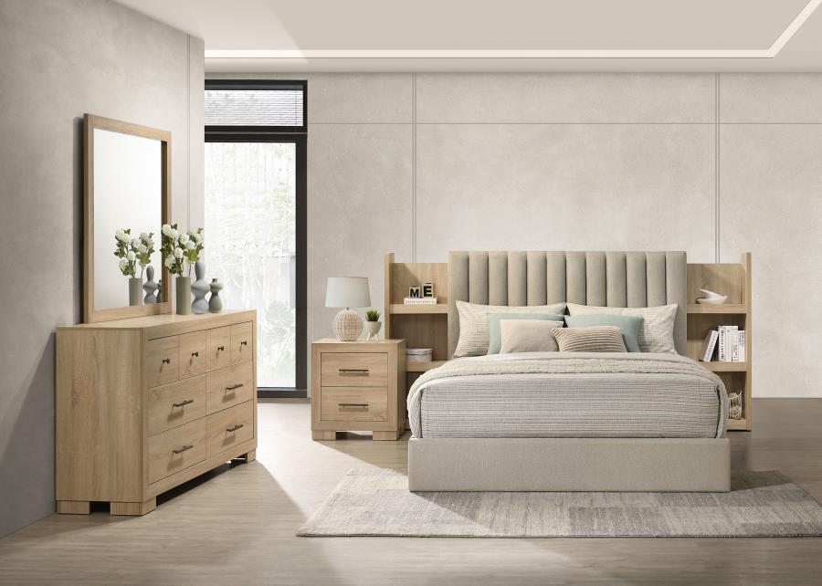 Arielle 4-piece Eastern King Bedroom Set Light Oak - 223111KE-S4