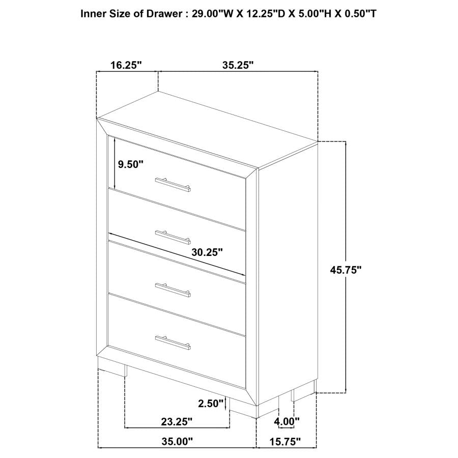 Arielle 5-piece Eastern King Bedroom Set Light Oak - 223111KE-S5