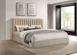 Arielle Eastern King Bookcase Panel Storage Bed Light Oak - 223111KE