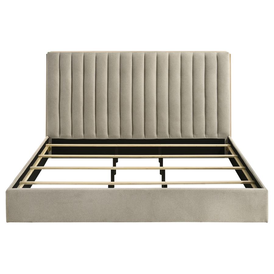 Arielle Eastern King Bookcase Panel Storage Bed Light Oak - 223111KE