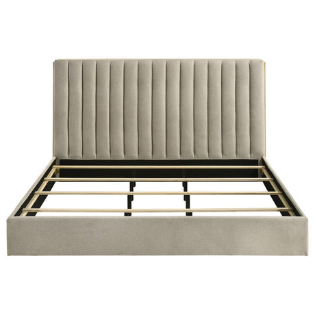 Arielle Eastern King Bookcase Panel Storage Bed Light Oak - 223111KE