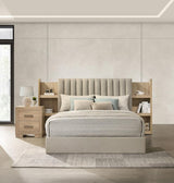 Arielle Eastern King Bookcase Panel Storage Bed Light Oak - 223111KE
