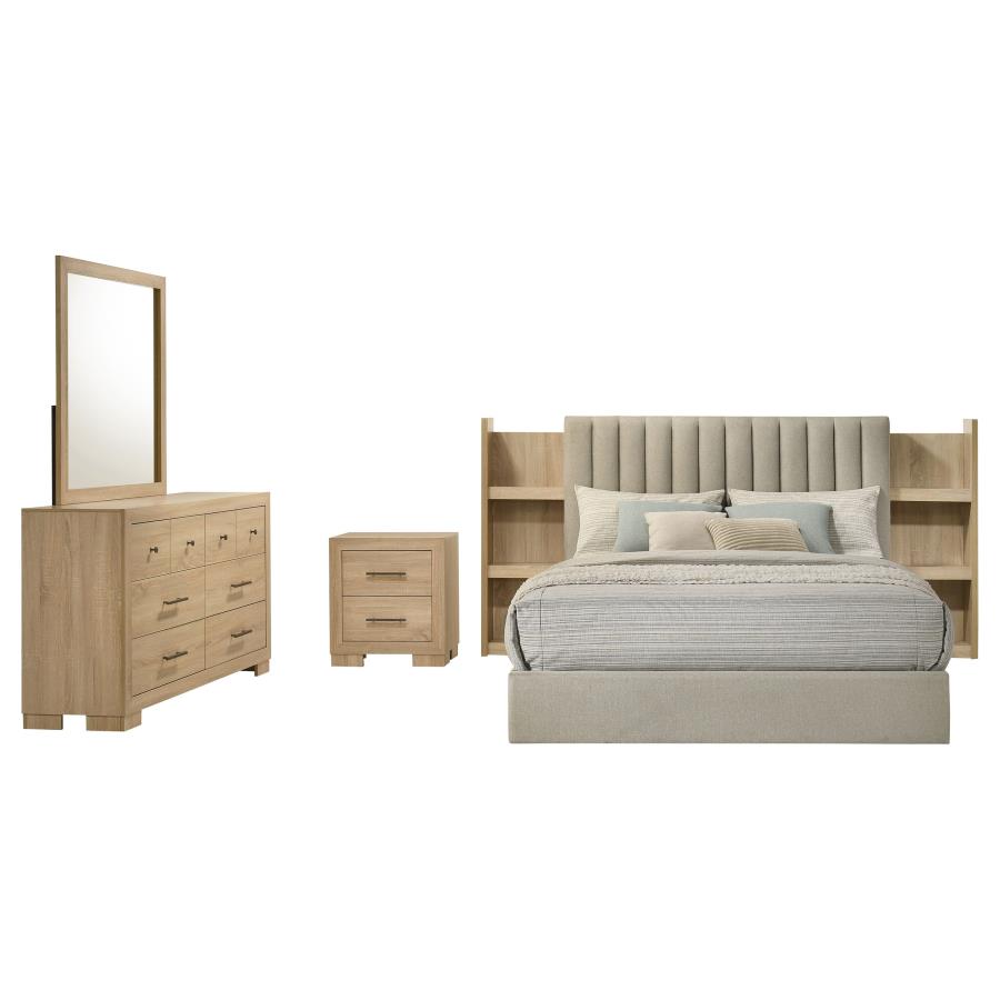 Arielle 4-piece Queen Bedroom Set Light Oak - 223111Q-S4