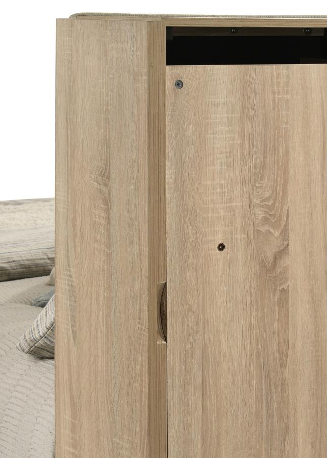 Arielle Queen Bookcase Panel Storage Bed Light Oak - 223111Q