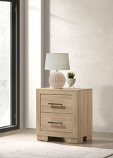 Arielle 2-drawer Bedroom Nightstand with Casters Light Oak - 223112