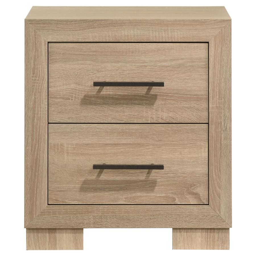 Arielle 2-drawer Bedroom Nightstand with Casters Light Oak - 223112