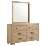 Arielle 6-drawer Bedroom Dresser with Mirror Light Oak - 223113M