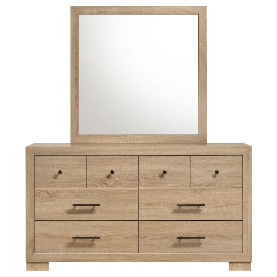 Arielle 6-drawer Bedroom Dresser with Mirror Light Oak - 223113M