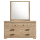 Arielle 6-drawer Bedroom Dresser with Mirror Light Oak - 223113M