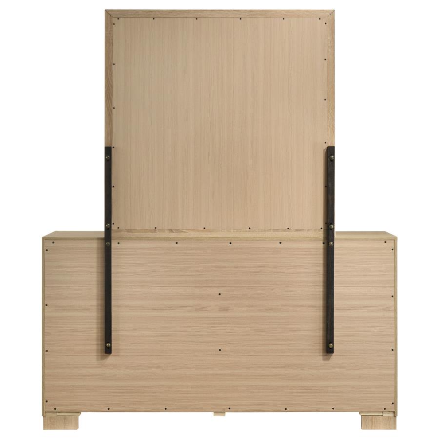 Arielle 6-drawer Bedroom Dresser with Mirror Light Oak - 223113M