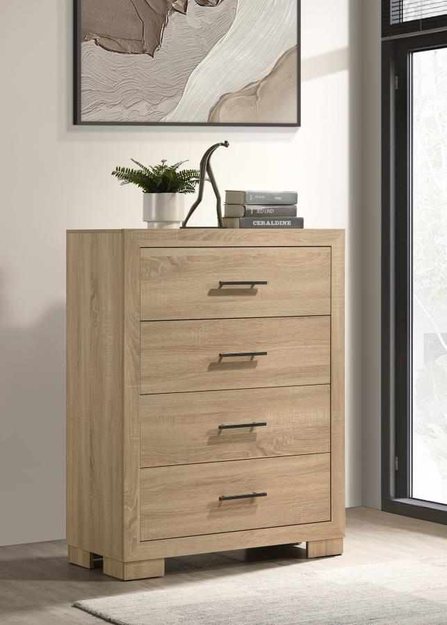 Arielle 4-drawer Bedroom Chest of Drawers Light Oak - 223115