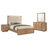 Leanne 4-piece Eastern King Bedroom Set Light Oak - 223131KE-S4