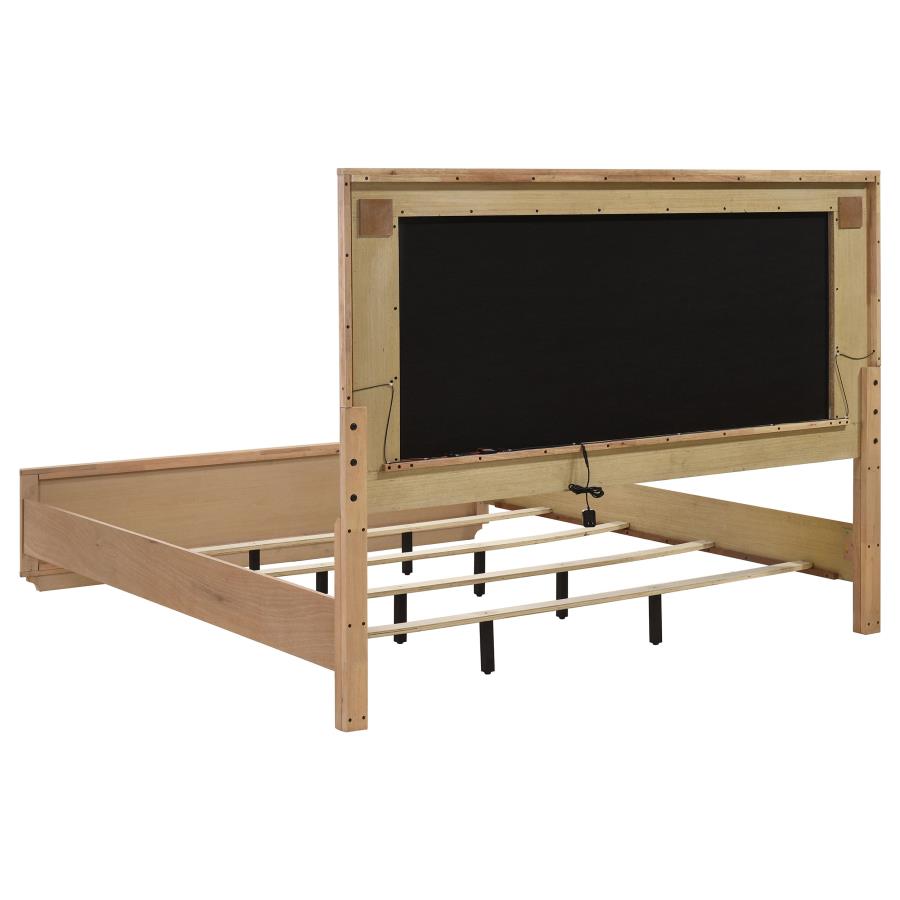 Leanne 4-piece Eastern King Bedroom Set Light Oak - 223131KE-S4