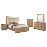 Leanne 5-piece Eastern King Bedroom Set Light Oak - 223131KE-S5