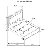 Leanne Eastern King LED Panel Bed Off White and Light Oak - 223131KE