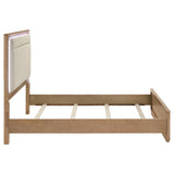 Leanne Queen LED Panel Bed Off White and Light Oak - 223131Q