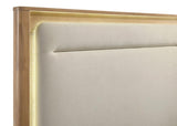 Leanne Queen LED Panel Bed Off White and Light Oak - 223131Q