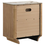 Leanne 2-drawer Sinter Stone Top Nightstand Light Oak - 223132