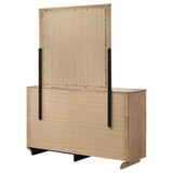 Leanne 6-drawer Sinter Stone Top Dresser and Mirror Light Oak - 223133M