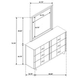 Leanne 6-drawer Sinter Stone Top Dresser and Mirror Light Oak - 223133M