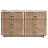 Leanne 6-drawer Sinter Stone Top Dresser Cabinet Light Oak - 223133