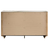 Leanne 6-drawer Sinter Stone Top Dresser Cabinet Light Oak - 223133