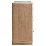Leanne 6-drawer Sinter Stone Top Dresser Cabinet Light Oak - 223133