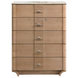 Leanne 5-drawer Sinter Stone Top Chest of Drawers Light Oak - 223135