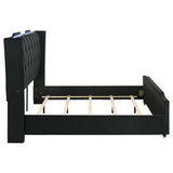 Lorient Eastern King LED Upholstered Bed Black - 223161KE