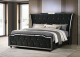 Lorient California King LED Upholstered Bed Black - 223161KW