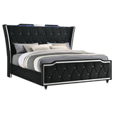 Lorient California King LED Upholstered Bed Black - 223161KW
