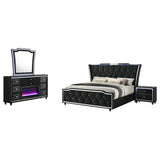 Lorient 4-piece Queen Bedroom Set Black - 223161Q-S4B