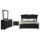 Lorient 4-piece Queen Bedroom Set Black - 223161Q-S4