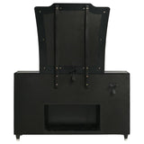 Lorient 8-drawer LED Flame Box Dresser and Mirror Black - 223163FBM