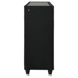 Lorient 8-drawer LED Bedroom Flame Box Dresser Black - 223163FB