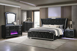 Lorient 8-drawer LED Bedroom Flame Box Dresser Black - 223163FB