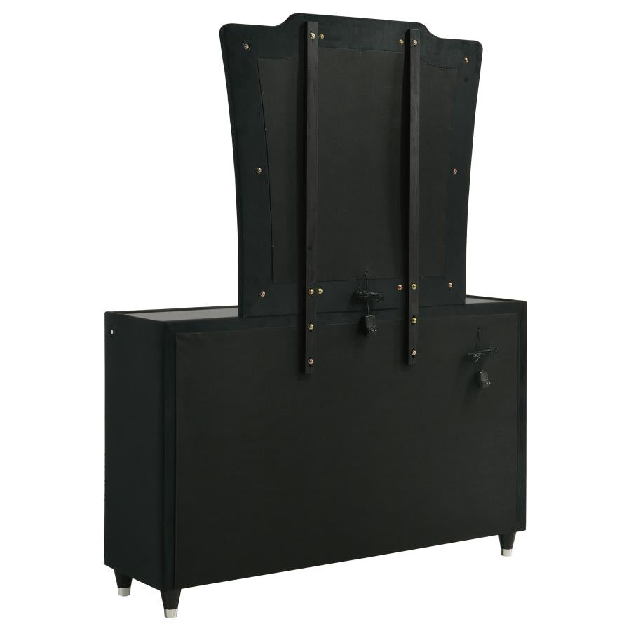Lorient 8-drawer LED Dresser with Mirror Black - 223163M