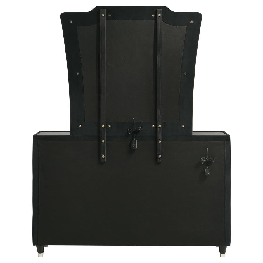 Lorient 8-drawer LED Dresser with Mirror Black - 223163M
