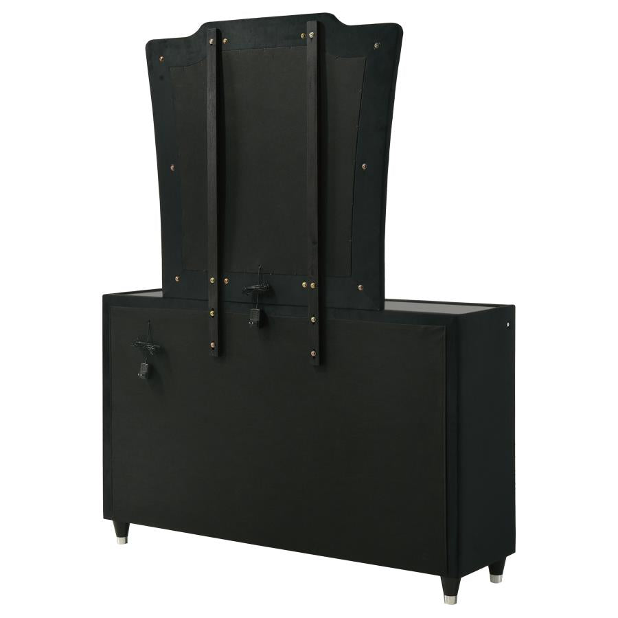 Lorient 8-drawer LED Dresser with Mirror Black - 223163M