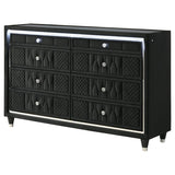 Lorient 8-drawer LED Bedroom Dresser Cabinet Black - 223163