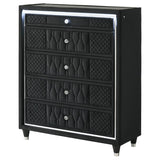 Lorient 5-drawer LED Chest of Drawers Black - 223165