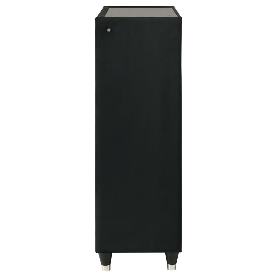 Lorient 5-drawer LED Chest of Drawers Black - 223165
