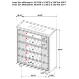 Lorient 5-drawer LED Chest of Drawers Black - 223165