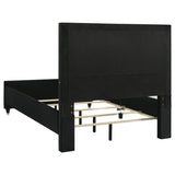 Ravenne Velvet Upholstered Queen LED Panel Bed Black - 223191Q