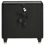 Ravenne 2-drawer Velvet Upholstered LED Nightstand with USB Black - 223192