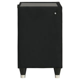Ravenne 2-drawer Velvet Upholstered LED Nightstand with USB Black - 223192