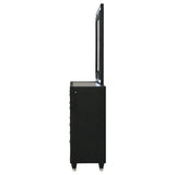 Ravenne 8-drawer Velvet Upholstered LED Dresser and Mirror Black - 223193M