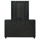 Ravenne 8-drawer Velvet Upholstered LED Dresser and Mirror Black - 223193M
